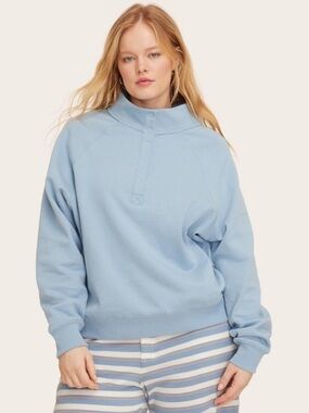 NWT Parke x Target Mockneck Popover Sweatshirt Blue S/M